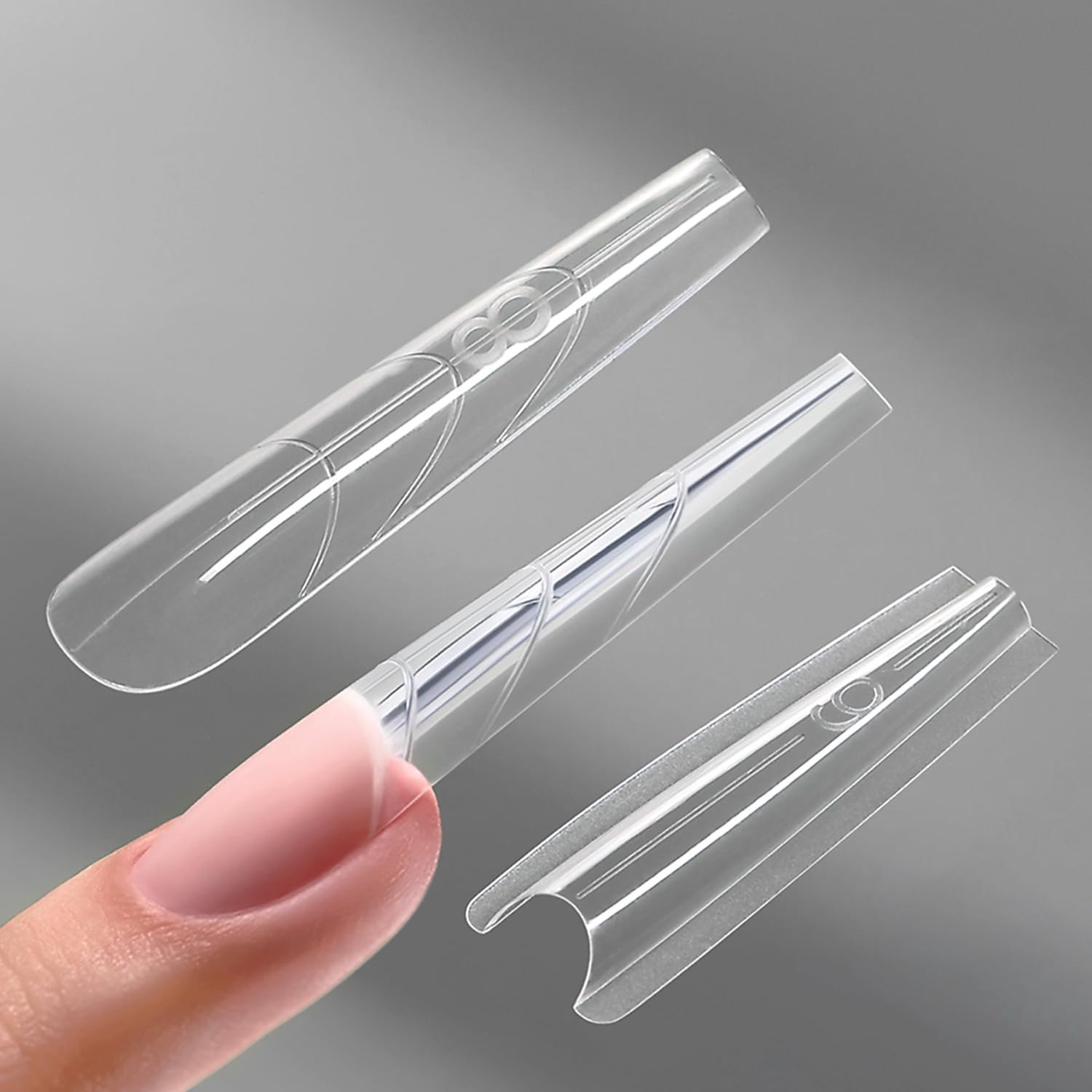 Original Sandwich Nails Dual Forms – 240Pcs Long Coffin Nail Mold for Quick Nail