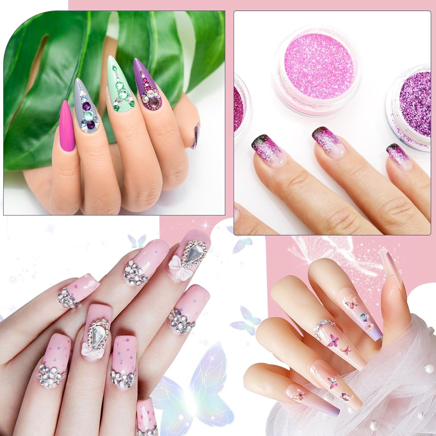 All-In-One Acrylic Nail Kit with 60 Colors, Drill & UV Light for Nail Art Lovers