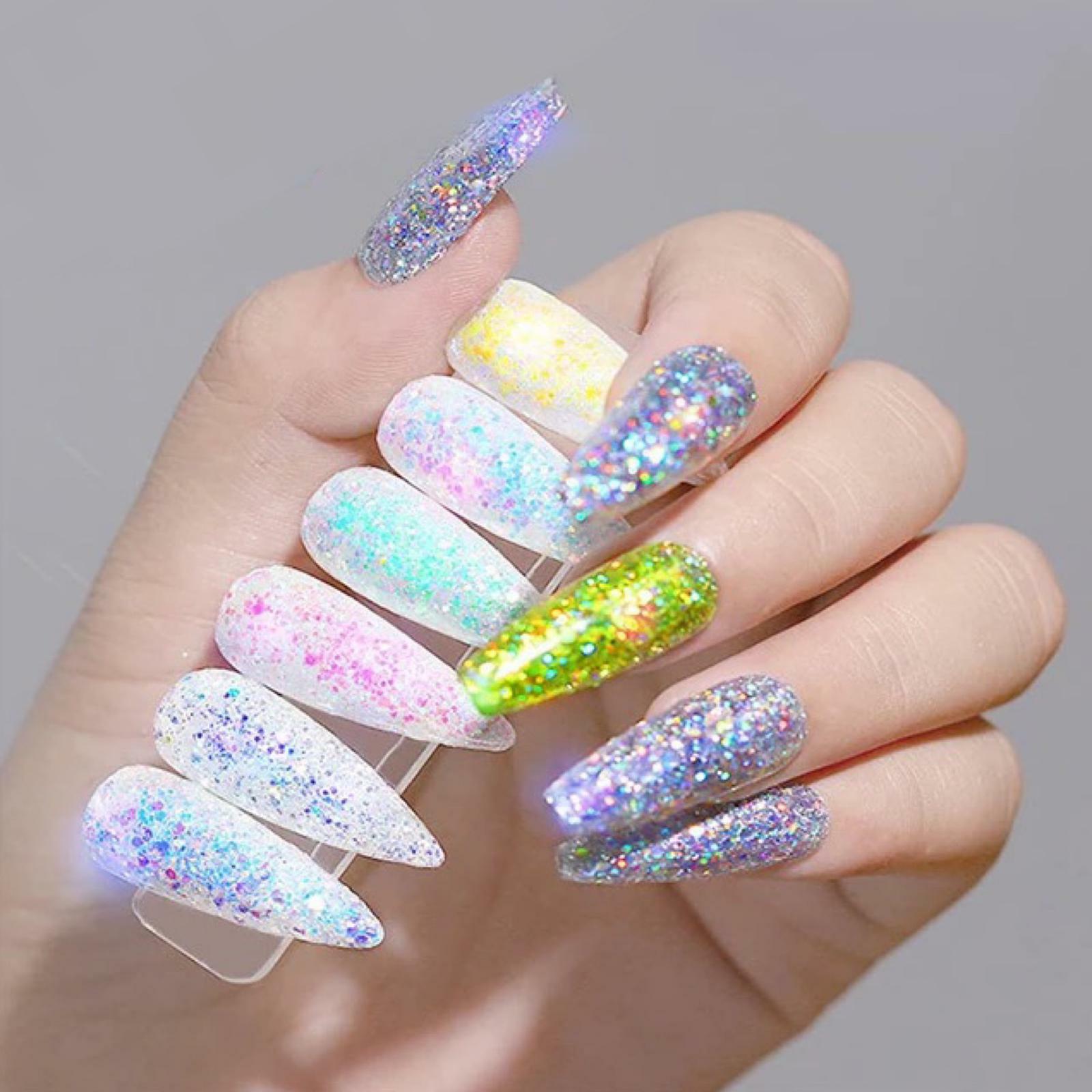 Unicorn CHUNKY GLITTER MIX Nail Shimmer Sequins Mermaid Powder Effect Paillette