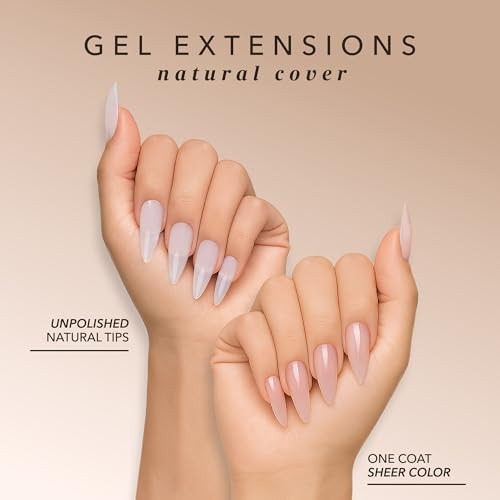 Gel Nail Extension Tips – Natural Cover, 504 Coffin shape, Extra Short (XS)