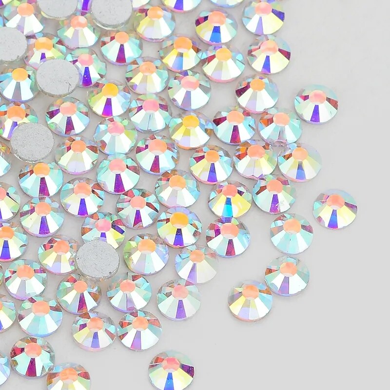 Shiny AB Glass Crystal Flatback 3D Non-HotFix FlatBack Nail Art Decorations
