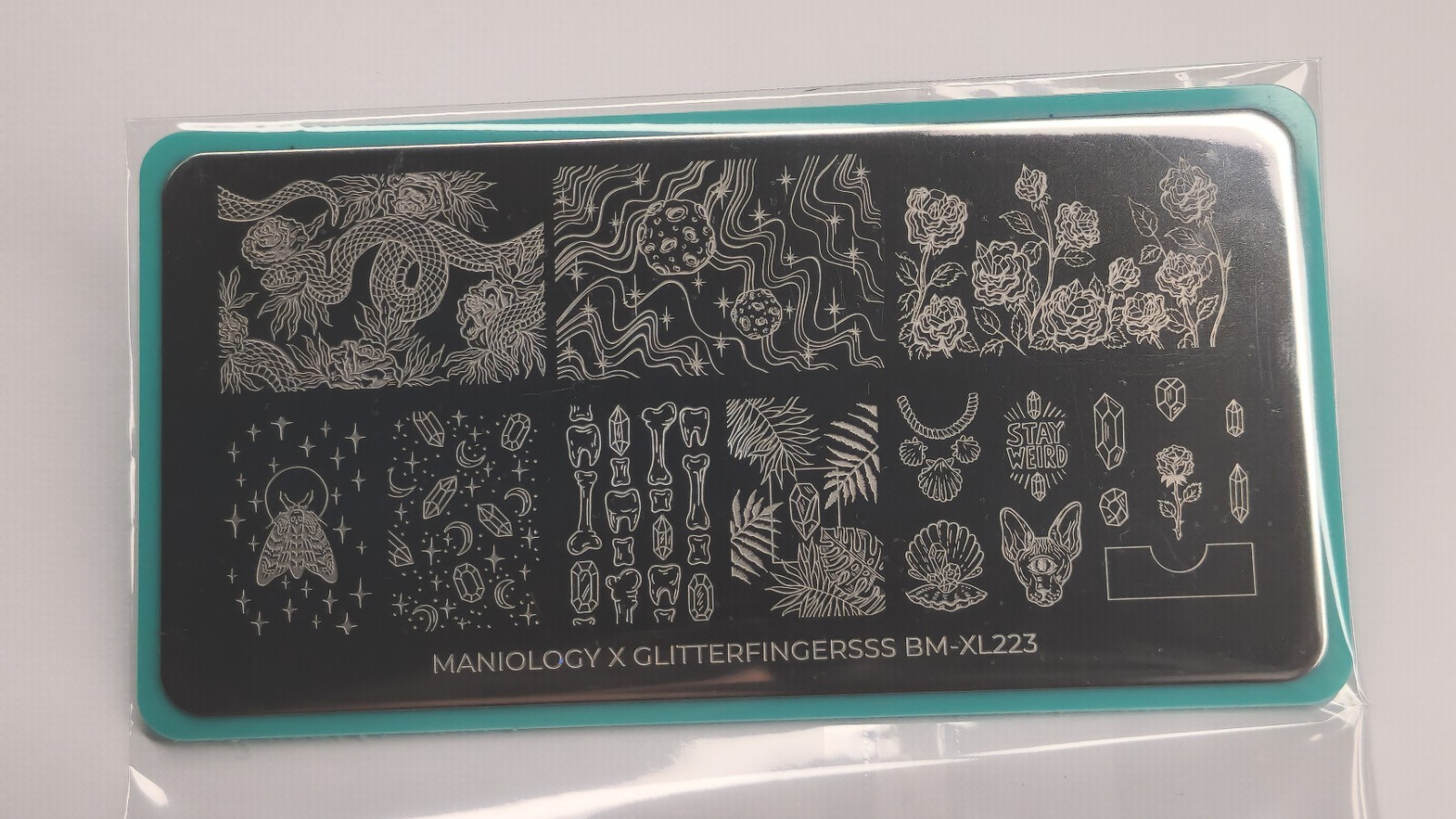 Maniology – X Glitterfingersss BM-XL223 – Nail Stamping Plate, Retired HTF