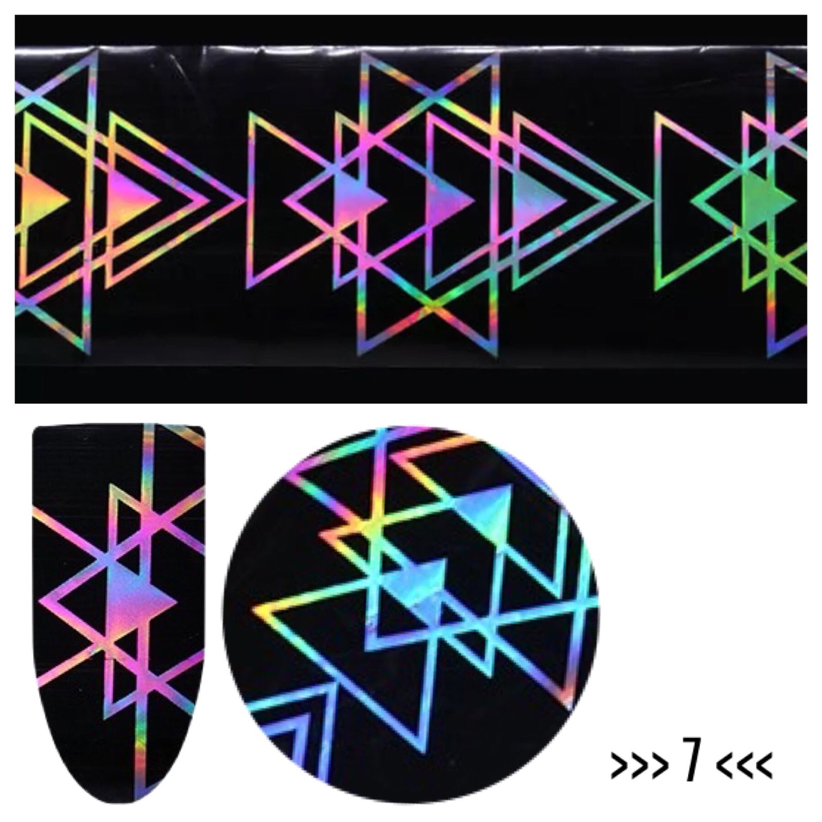 Holographic Nail Art Foil Aztec Triangle New Trend Transfer Stickers >>7<<