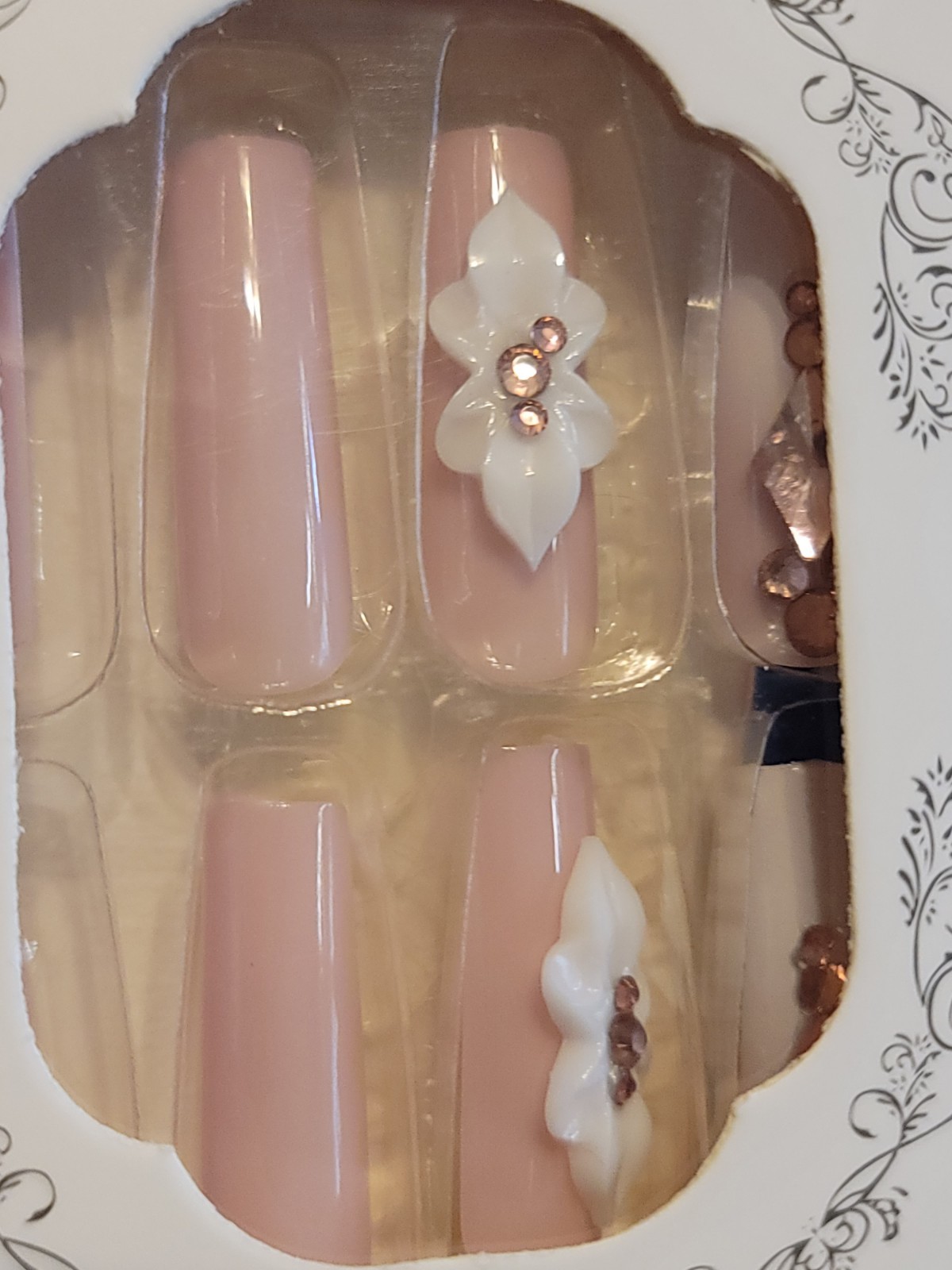 LONG Square Ballerina Shaped Nails 24 Pcs