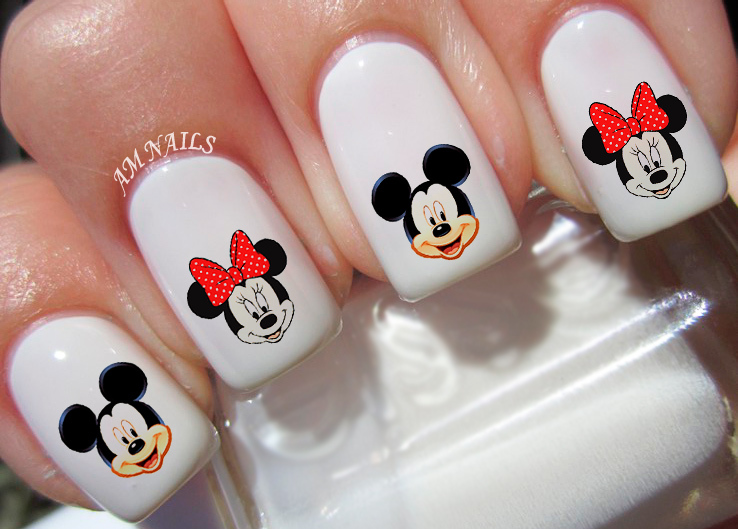 Mickey And Minnie Mouse Nail Art Stickers Transfers Decals Set of 46 – A1217
