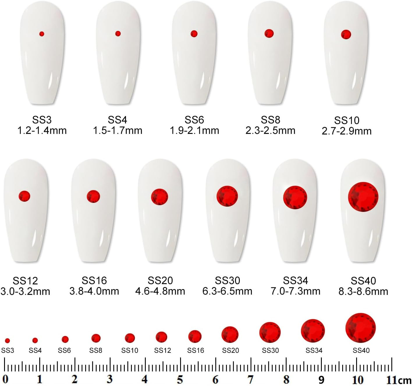 2000PCS SS20 Flatback Rhinestones | 12-Facet Diamond-Cut Glass Gems for Nail Art