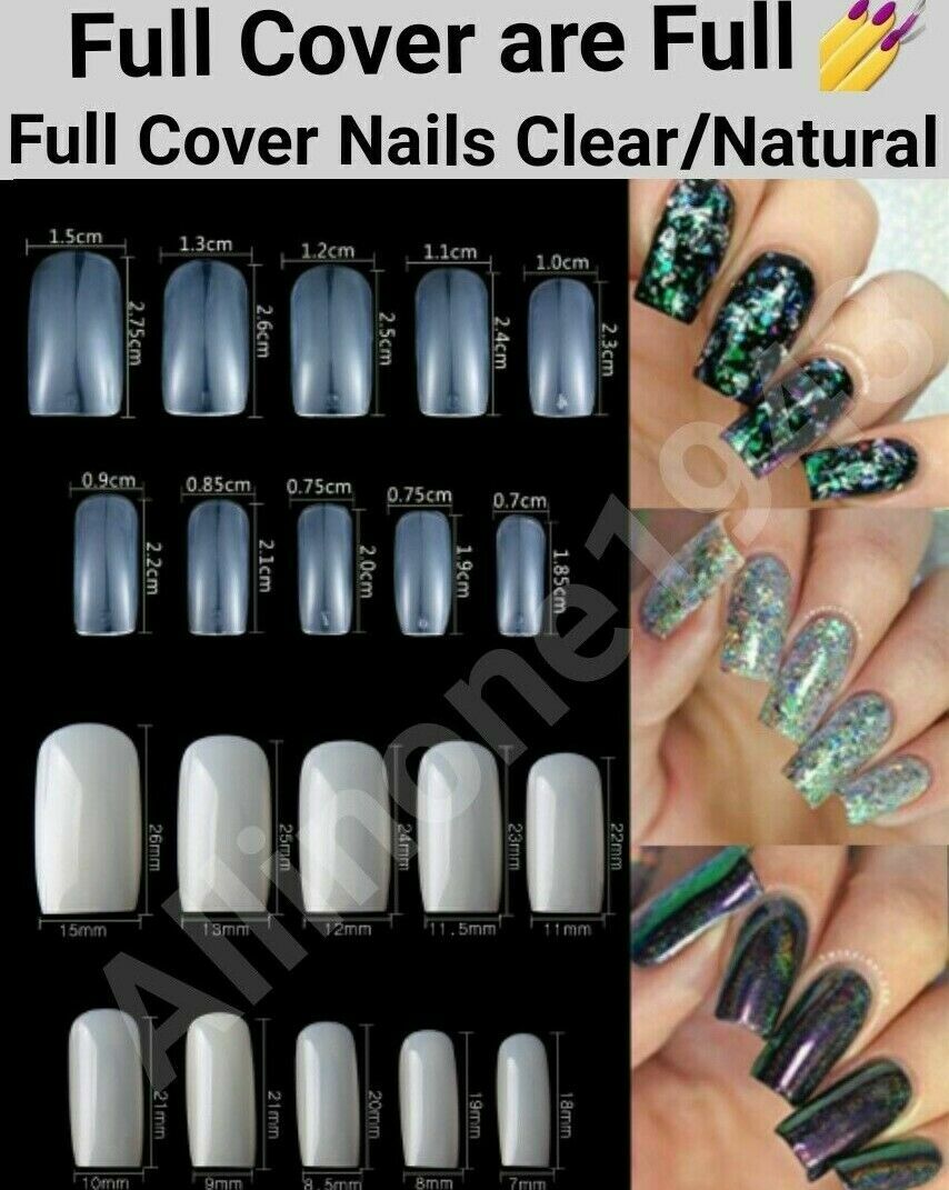 100/500Pcs Full Cover Nails Manicure Long Square False Tips Fake Nails -Jargod