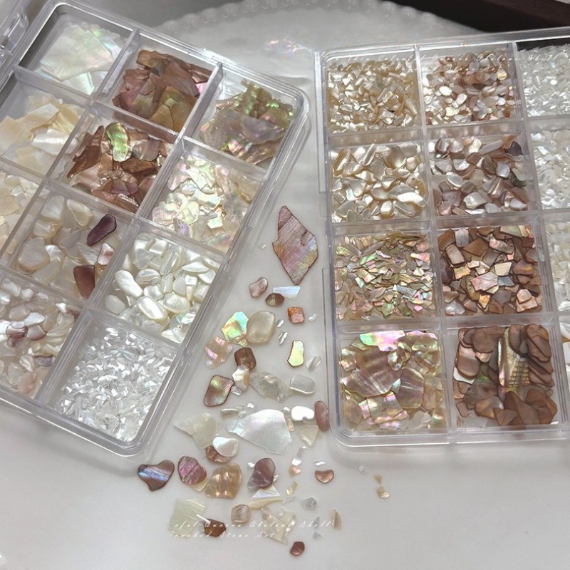1 Box Thin Natural Shell Fragments Handmade DIY Materials Nail Art Accessories