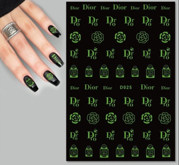 NWT NAIL ART DESIGN SELF-SEAL STICKERS SOLID WHITE GLOW-IN-THE-DARK N°10!