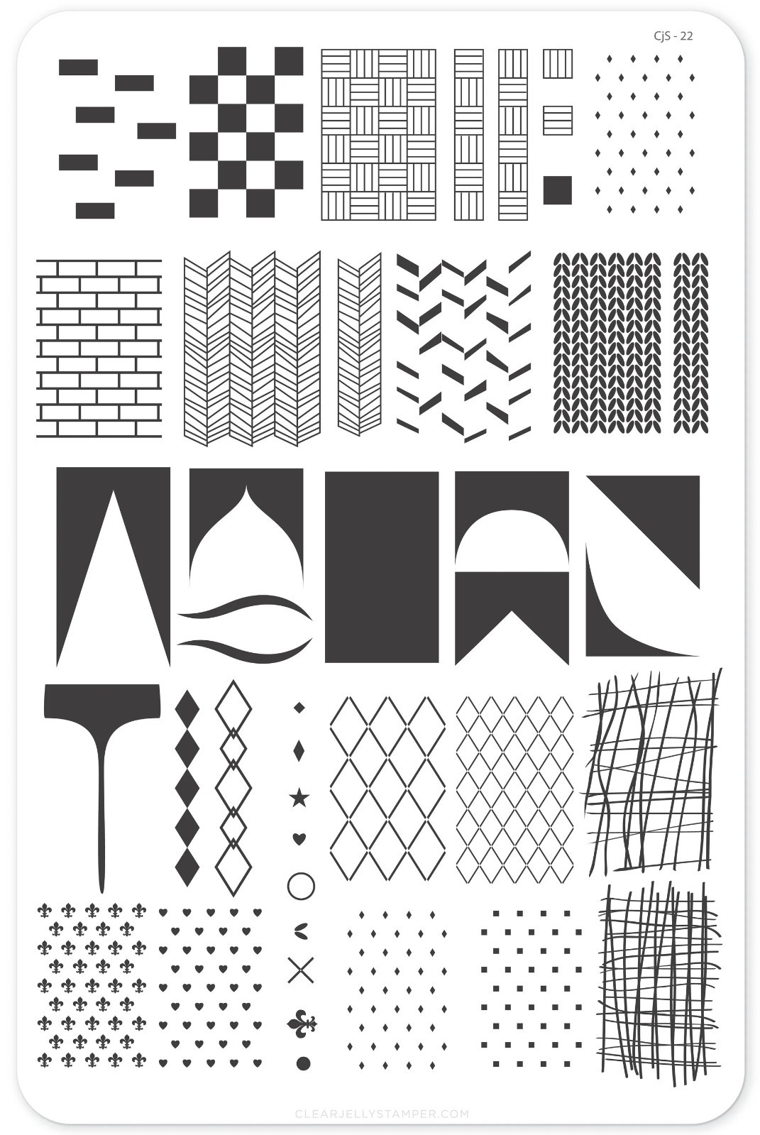 Nail Stamping Plate Clear Jelly Stamper CJS-22 Essentials Base Layer Nail Art