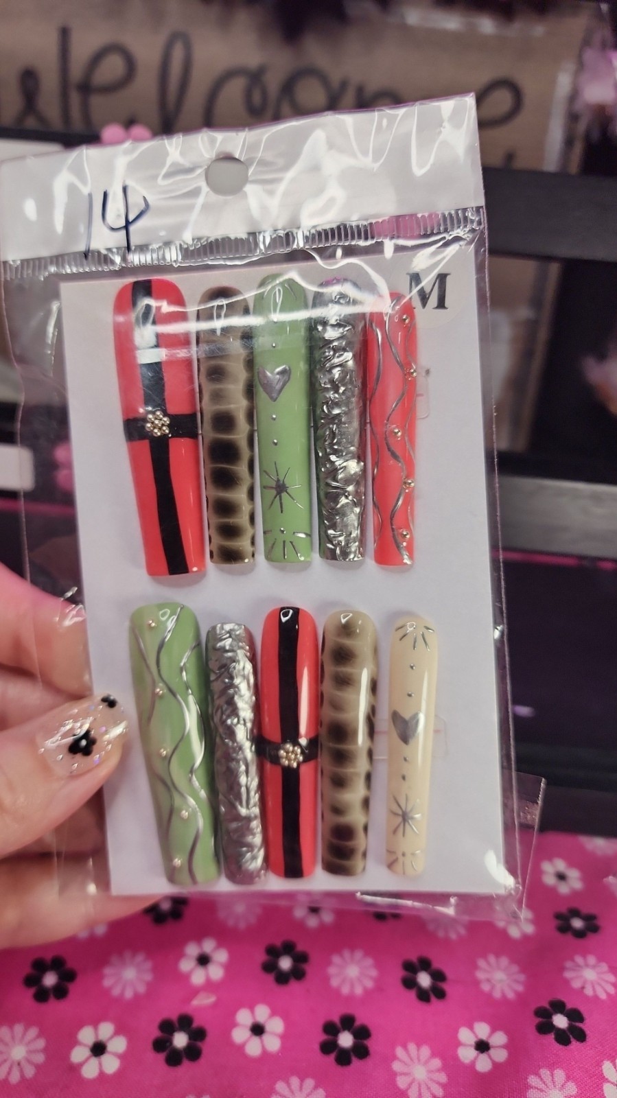 Medium Size Super Long Y2K Chrome Press-on Nail Set
