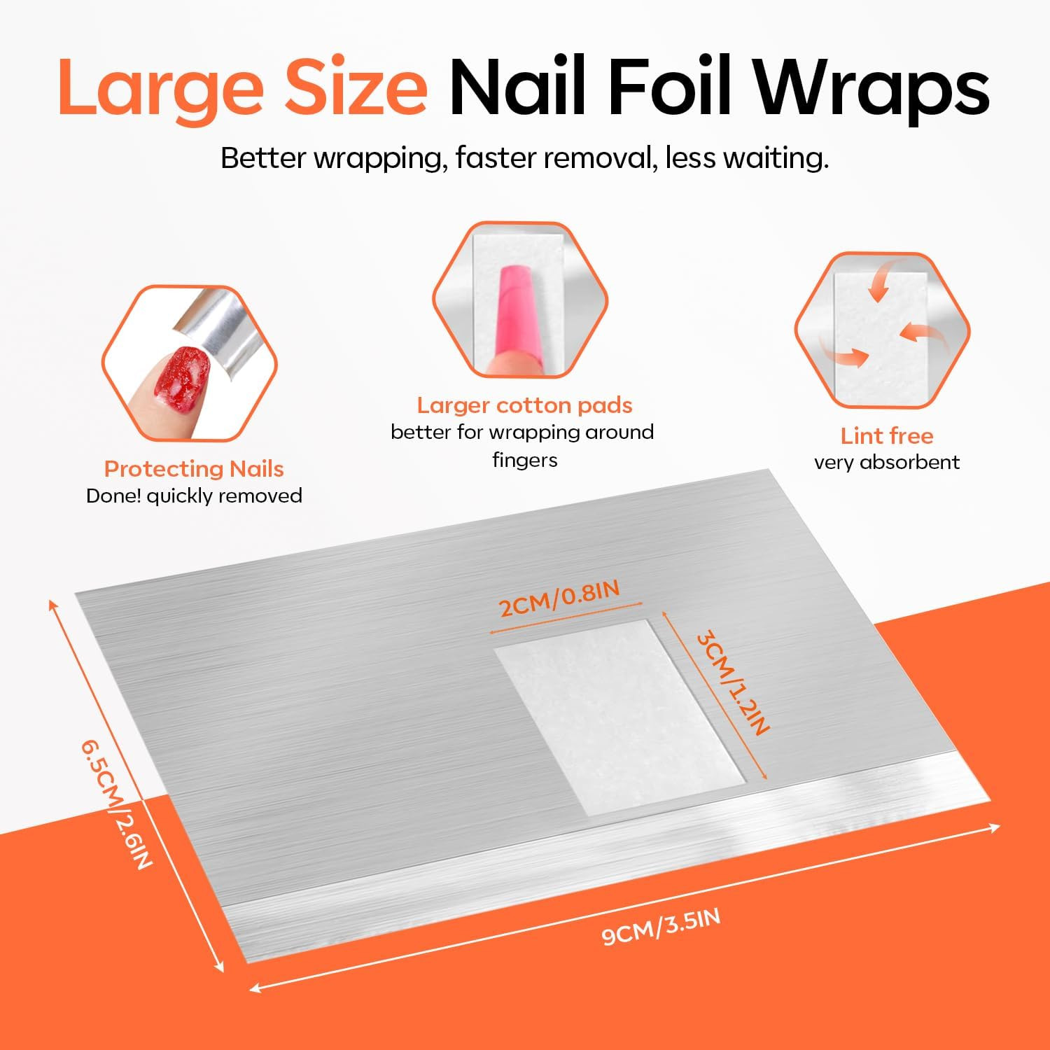 Nail Polish Remover Foil Wraps, 100 Pcs Pre-Cut Soak off Gel Nail Remover Wraps