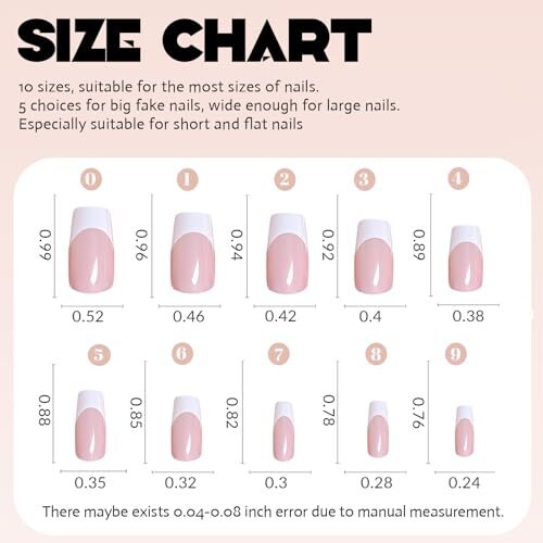 French Tip Press on Nails Medium Square Fake Nails Press ons with Design style6