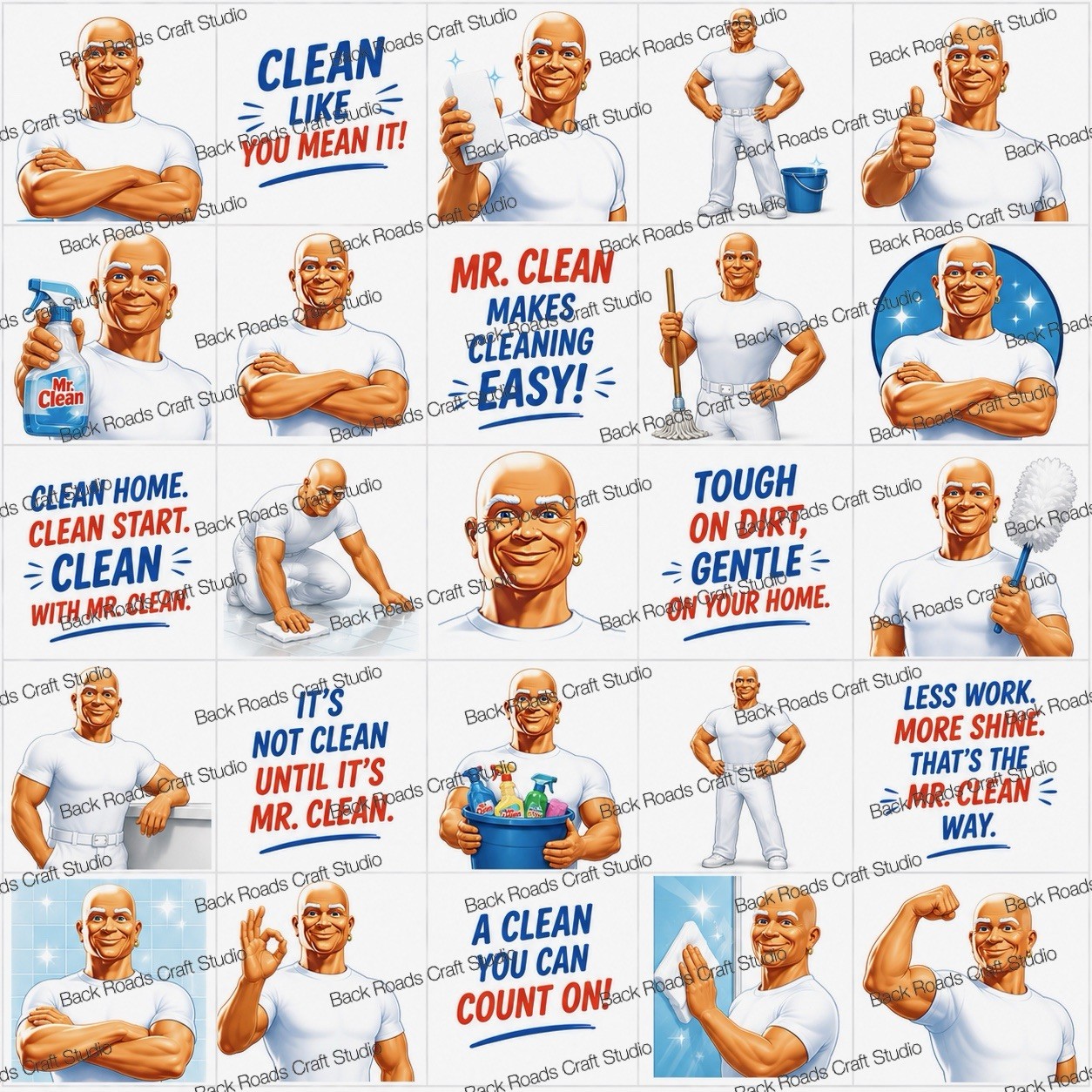 Mr Clean Waterslide Nail Decals Set of 50 Instructions & Bonus JM