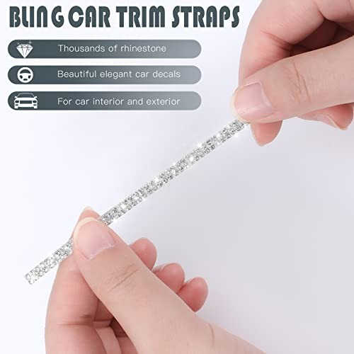 32.8Ft Bling Car Trim Self Adhesive Glitter Crystal Rhinestone 32.8 ft White