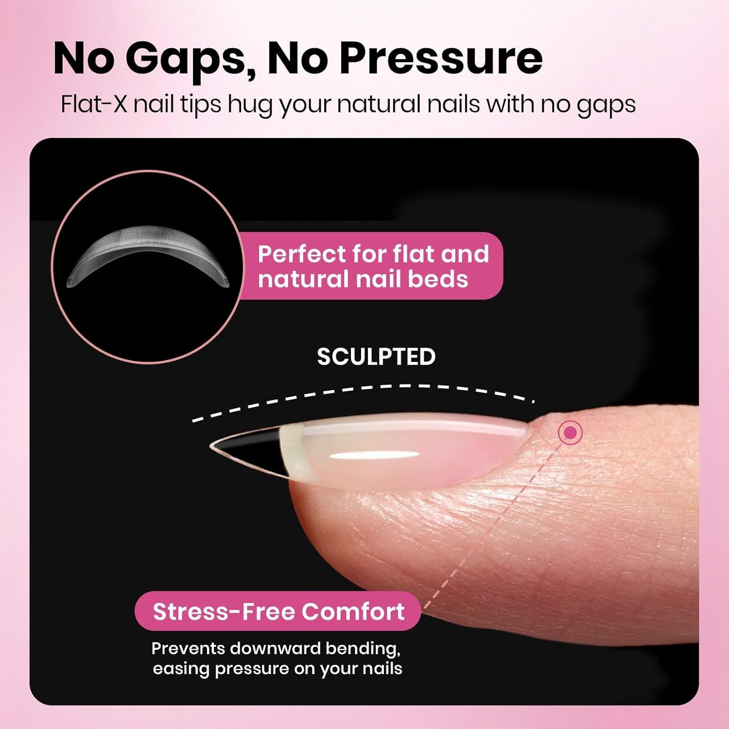 320pcs Pre-Etched Almond Short Gel Nail Tips – Perfect for Natural Nail Beds