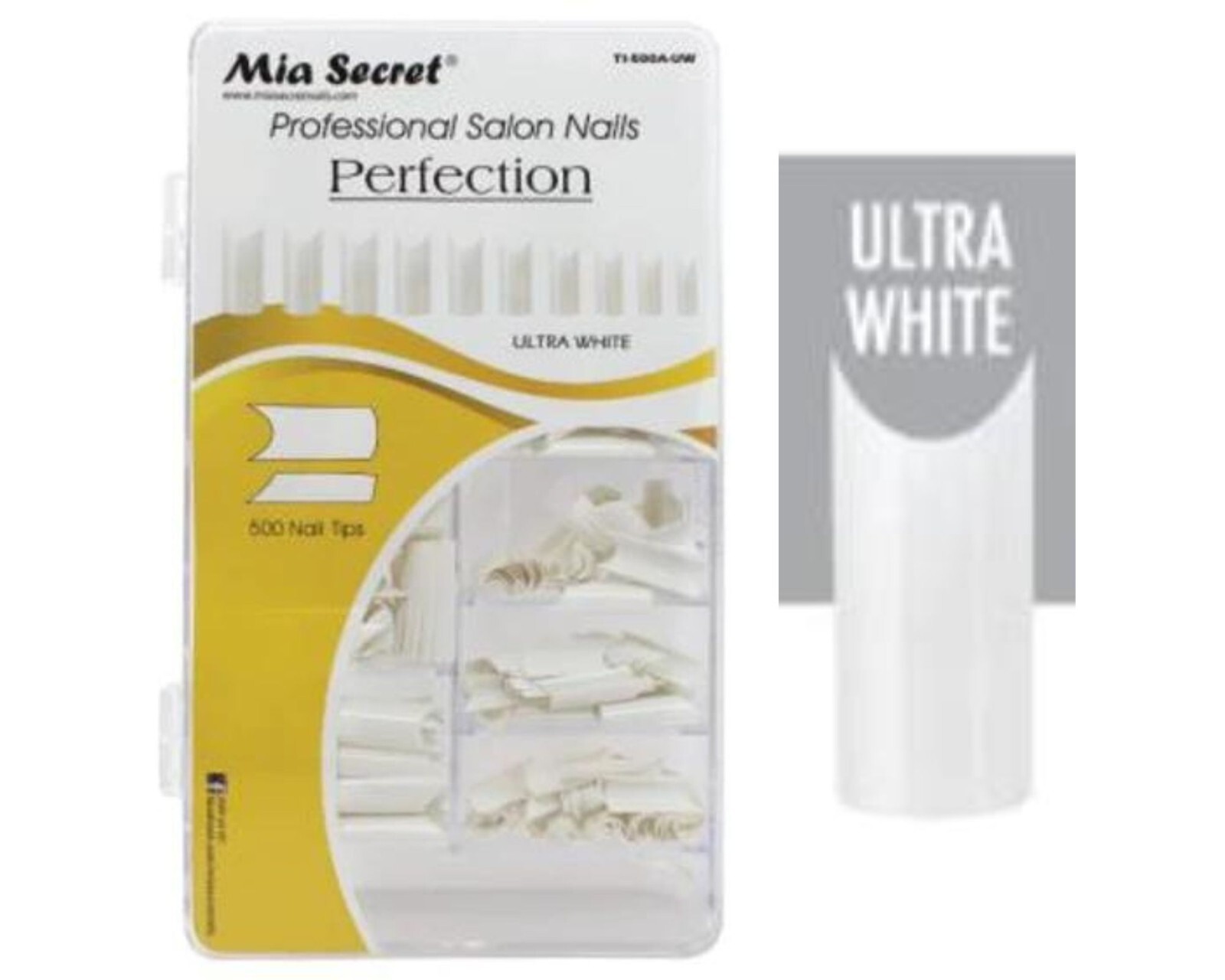 Mia Secret Professional Salon Nails Perfection Tips (Ultra White) 500pcs