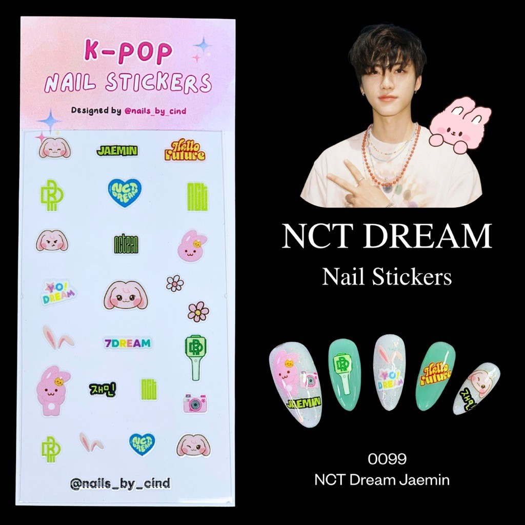 NCT DREAM KPOP NAIL STICKER FAN MADE KOREA MARK RENJUN HAECHAN CHENLE I Z10