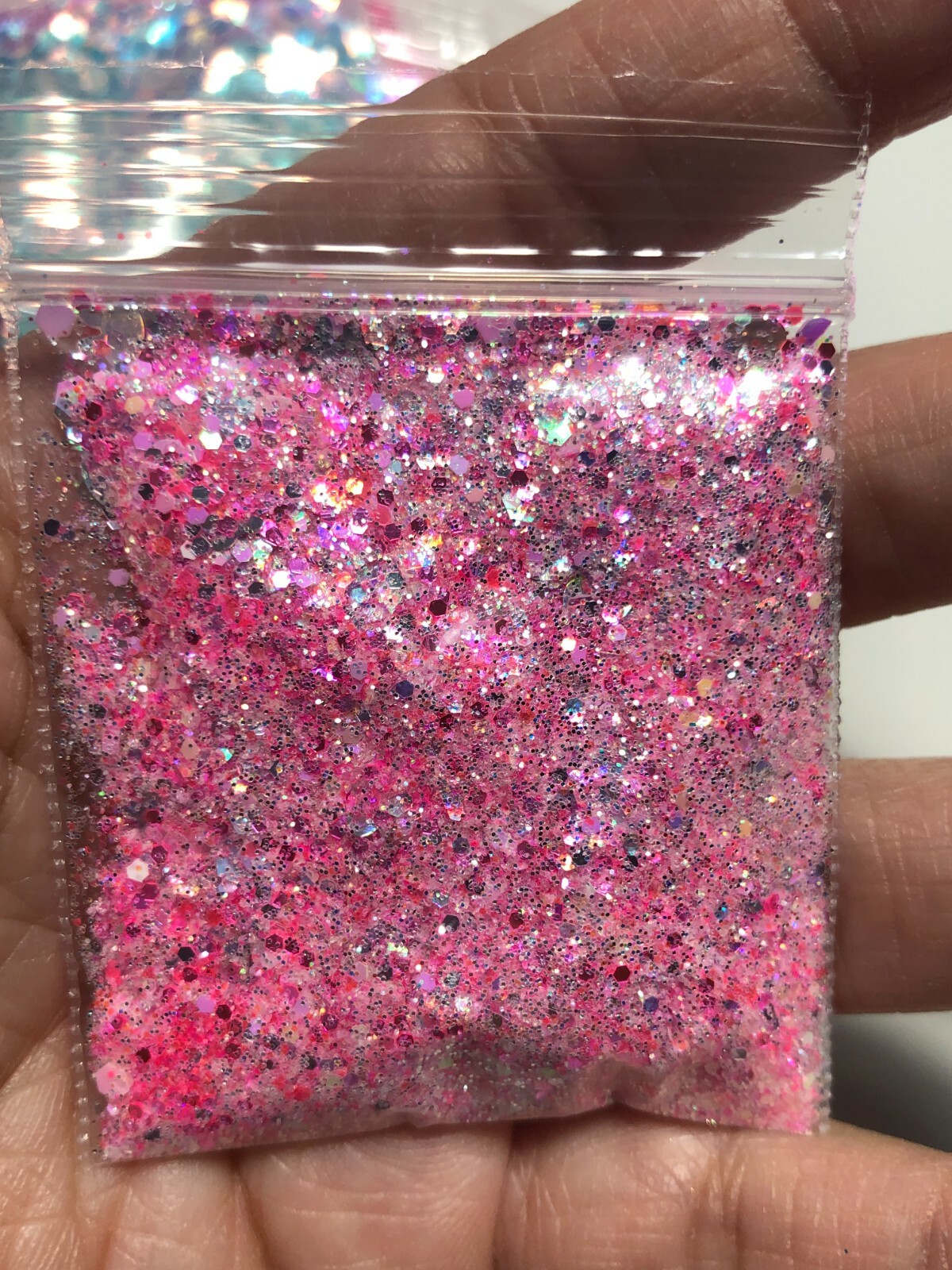 Limited Edition Pink Glitter Mix ” Love Bunny” Acrylic Gel Nail Art US seller