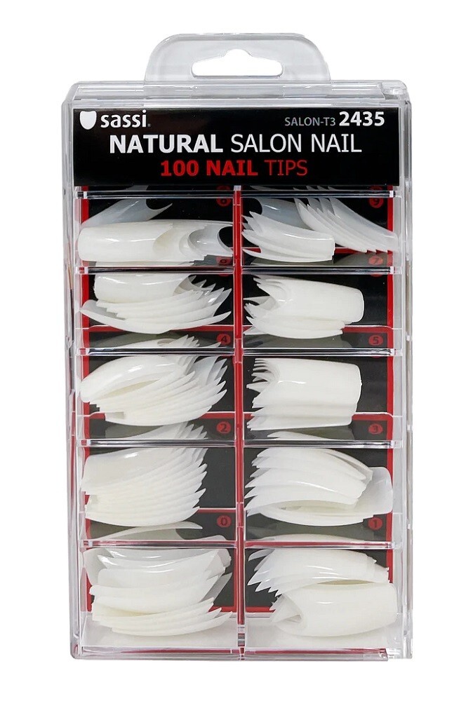 Sassi Salon Nail Tip Natural 100ct #2435
