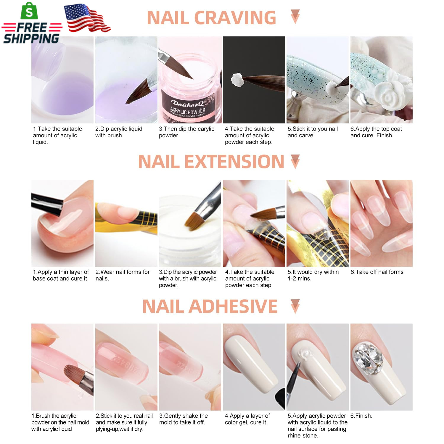 Acrylic Nail Kit with Drill and U V Light Full Nail Kit Set Professional Nail St
