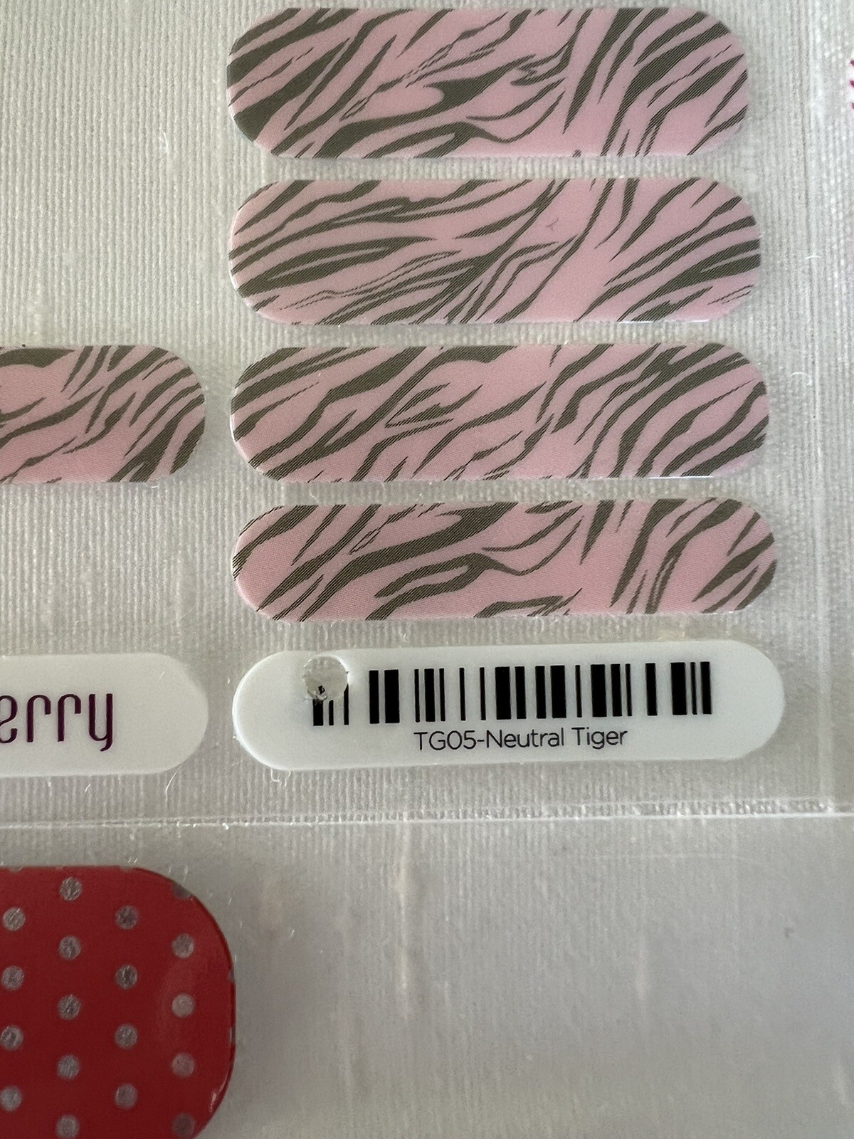 Jamberry Nail Wraps, Happy Birthday, Icy Rose Polka, Neutral Tiger, SB F1-0416