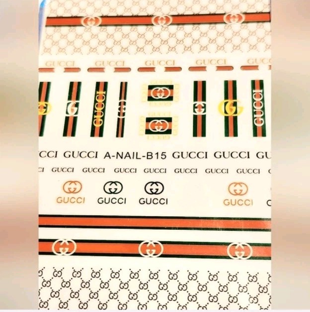 NWT NAIL ART DESIGN SELF-SEAL STICKERS SOLID TAN, RED, GREEN, & BLACK N°33!