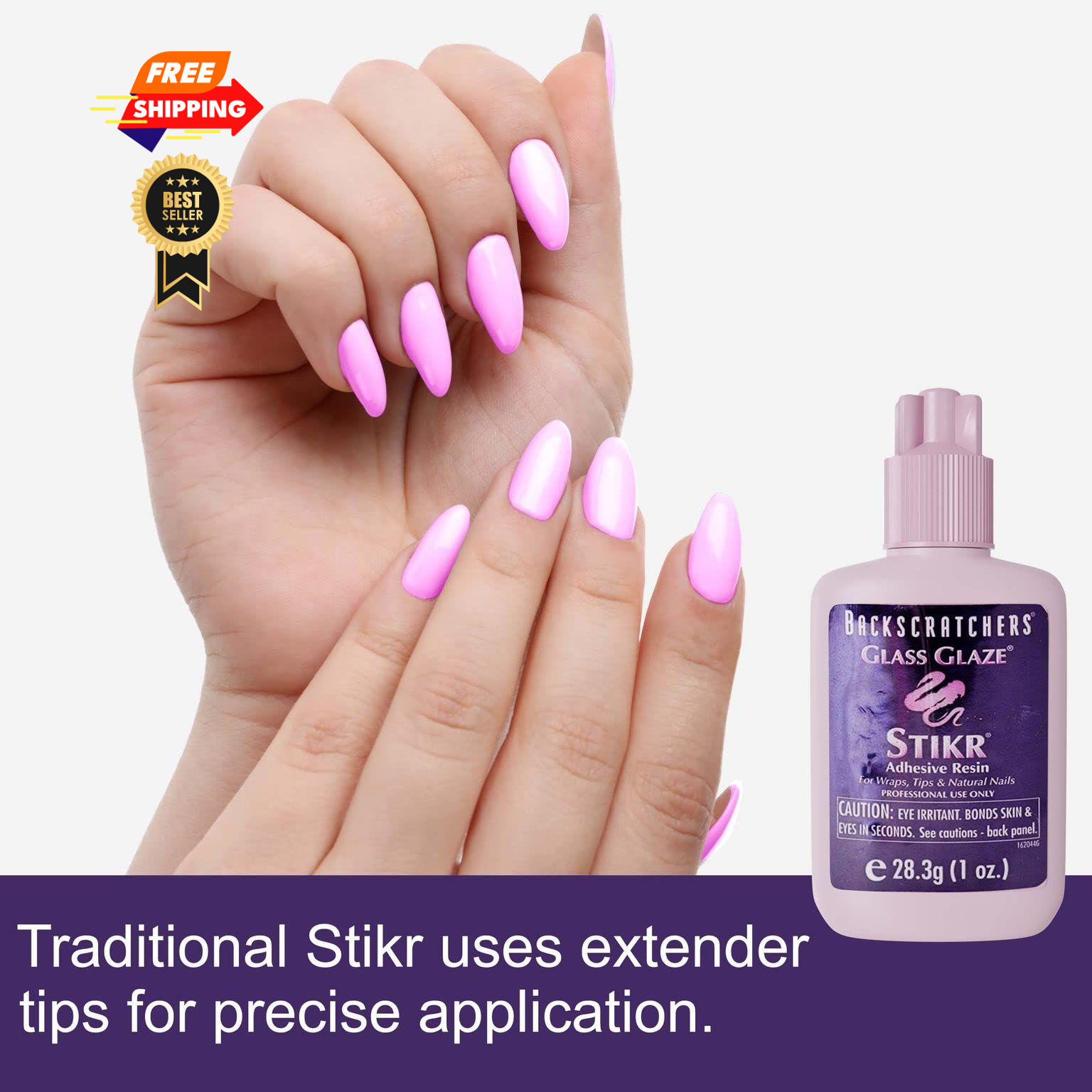 Backscratchers Glass Glaze Stikr Resin Nail Wrap 1.00 Fluid Ounce, Clear