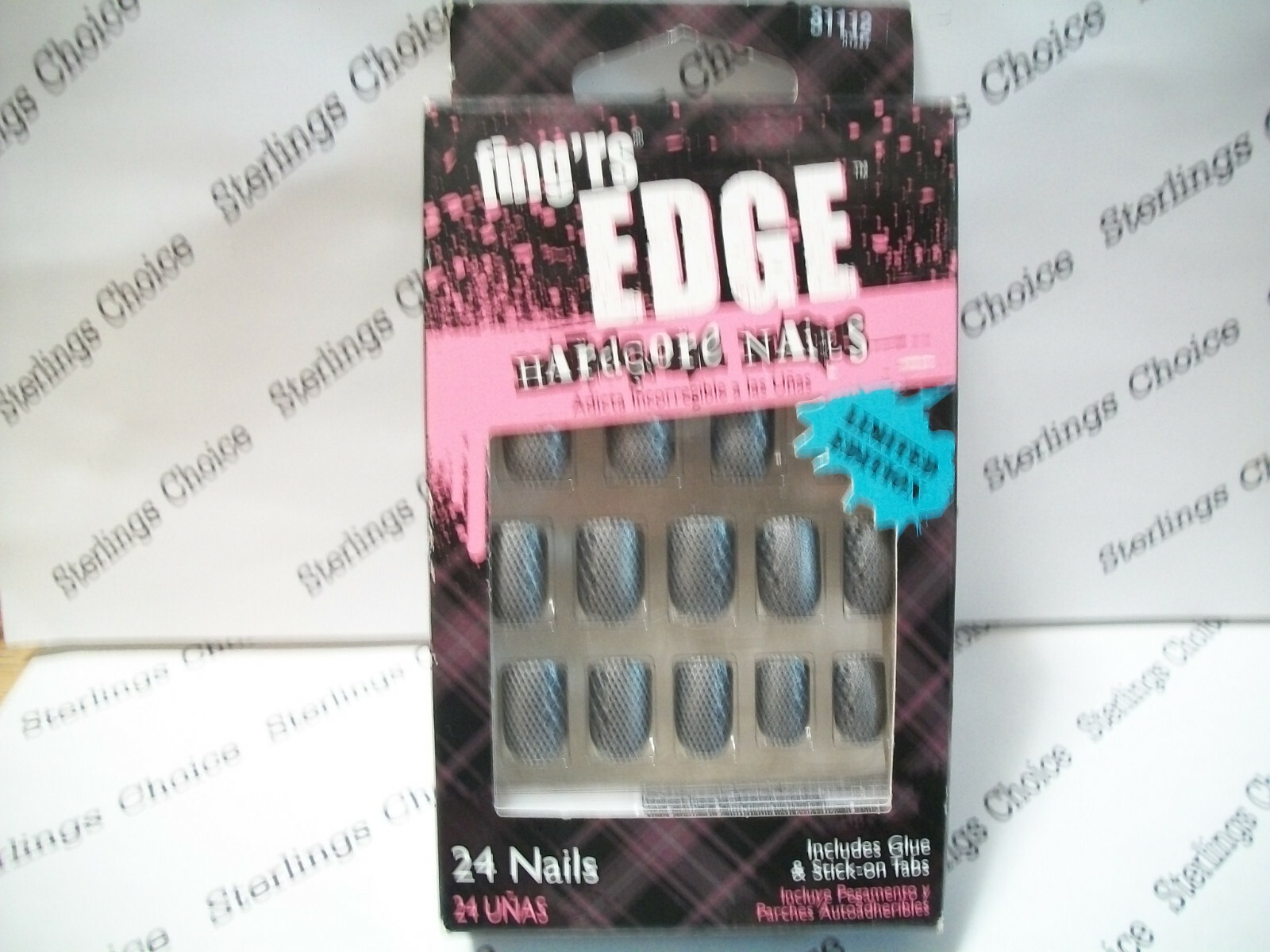 Fing’rs Edge Hardcore Nail Addict #31112 Black and Silver Fishnet
