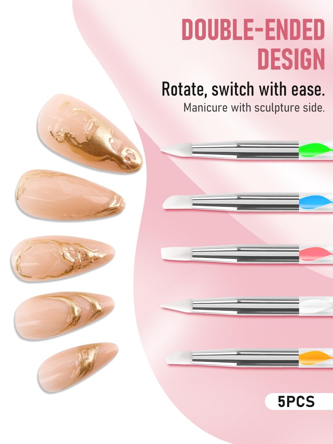 Nail Art Tools, 200Pcs Nail Sponges for Ombre and Nail Art Brushes Set