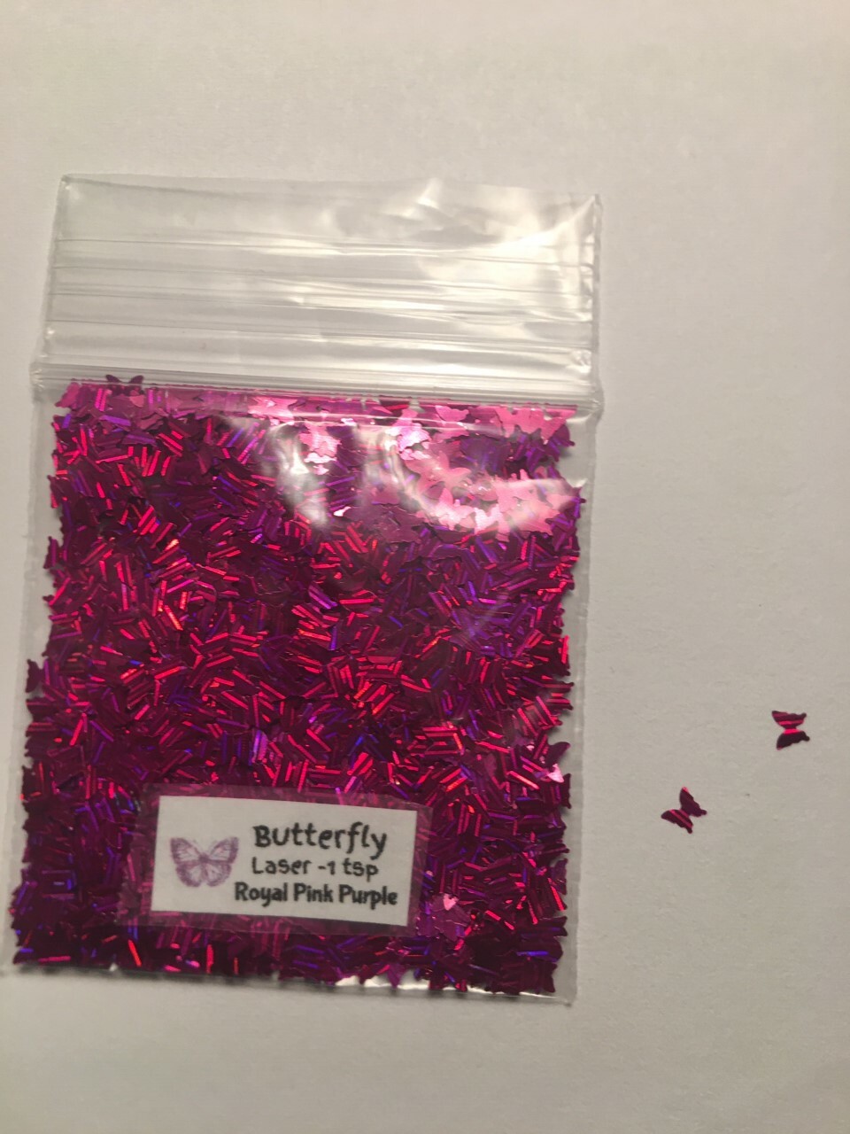NEW Laser BUTTERFLY (Royal Pink Purple) Glitter 1tsp-4Nail Art Face Craft-US