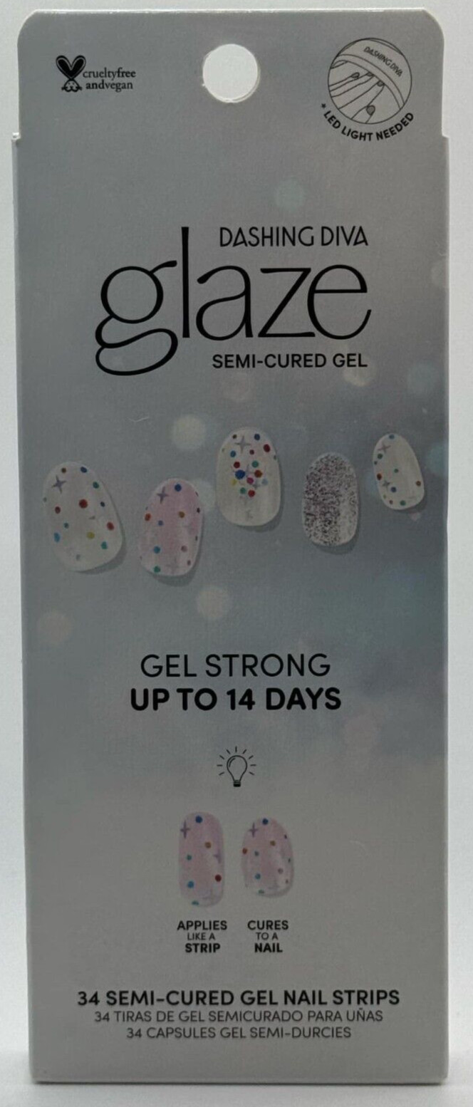 Dashing Diva Glaze Semi Cured Gel 34 Semi Cured Gel Nail Strip Festive Fruitcake