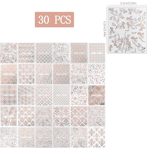 30 Sheets Nail Art Sticker 3D Self-Adhesive Hollow Rose Golden Lace Lace Flower