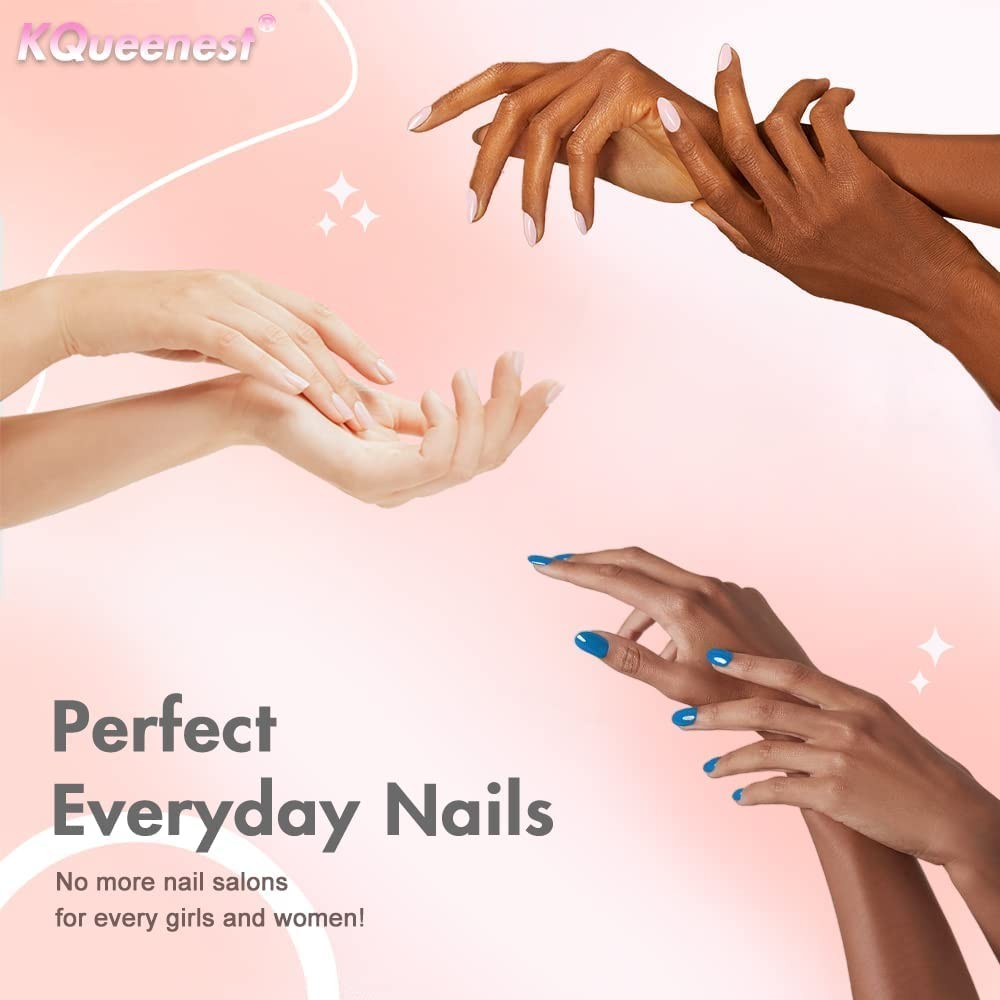KQueenest Hot Pink Press on Nails Long 1 Fl Oz (Pack of 1), glossy hot pink