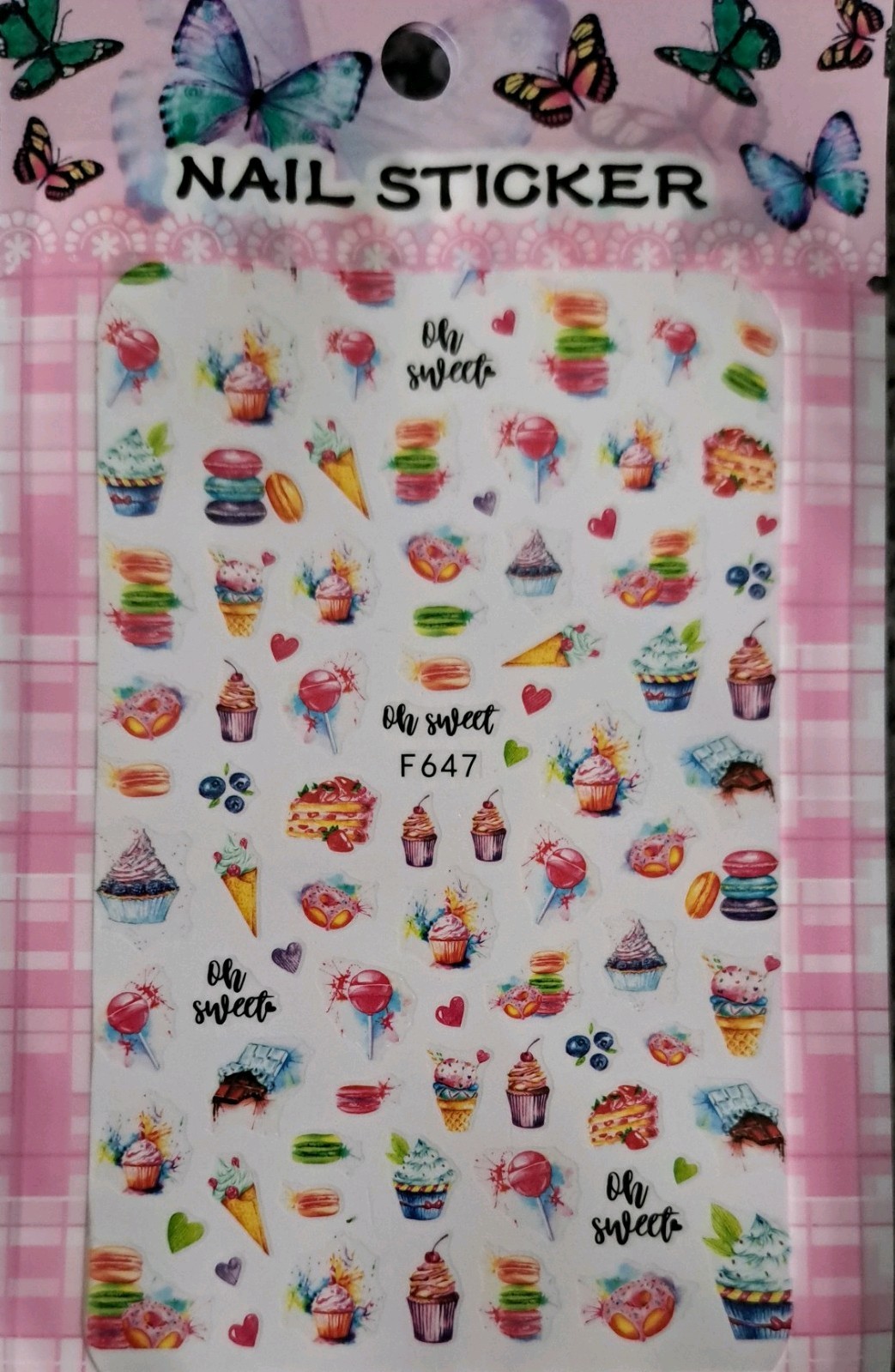 Nail Art Stickers multi ice cream / cakes stickers