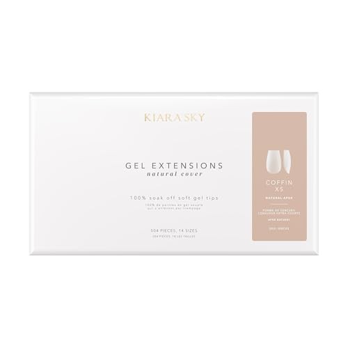 Gel Nail Extension Tips – Natural Cover, 504 Coffin shape, Extra Short (XS)