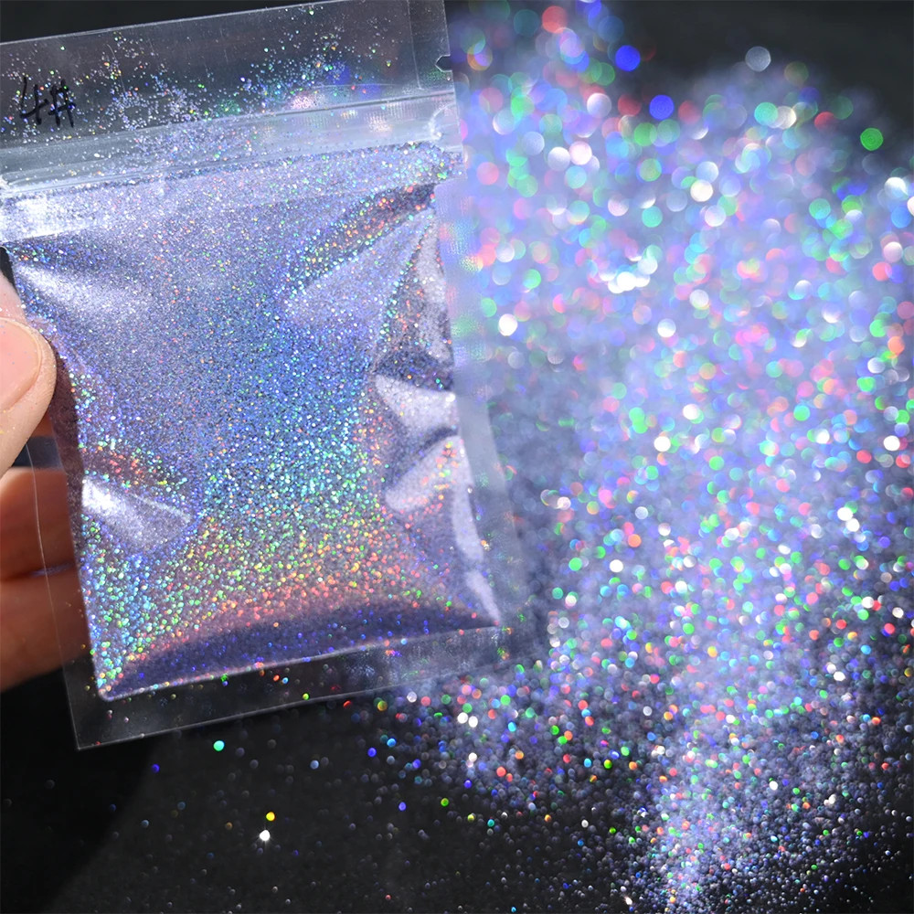 Laser Holographic Rainbow Nail Glitter 0.2MM Sparkly Nails Glitter Powder 10G/5G