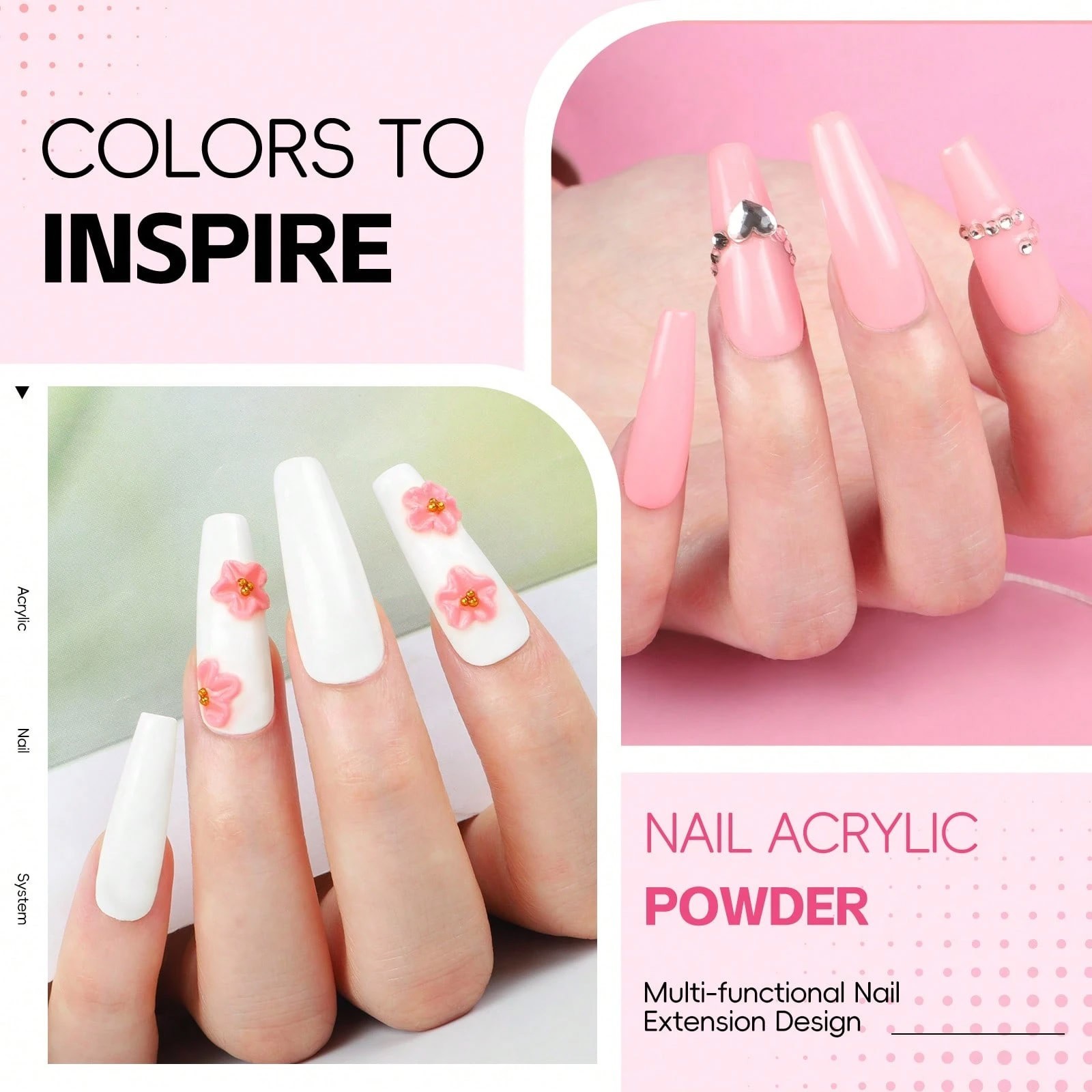 Acrylic Nail Kit with Drill UV Light 16 Colors Powder Beginner Set