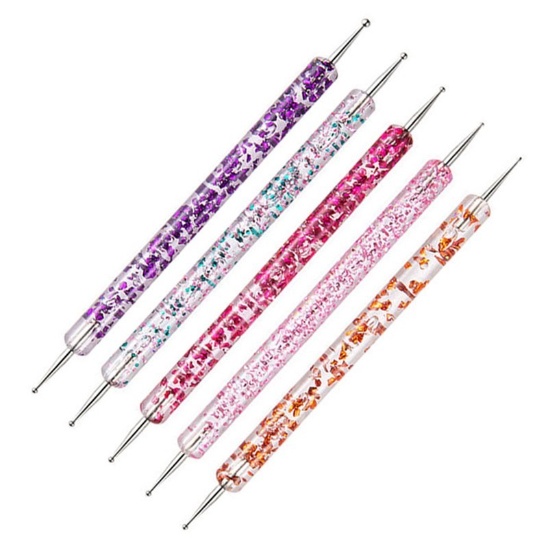 5 Pcs Nail Art Brushes Nail Dotting Tool Nail Art Tools 2 in 1 Nail Art Tool Set