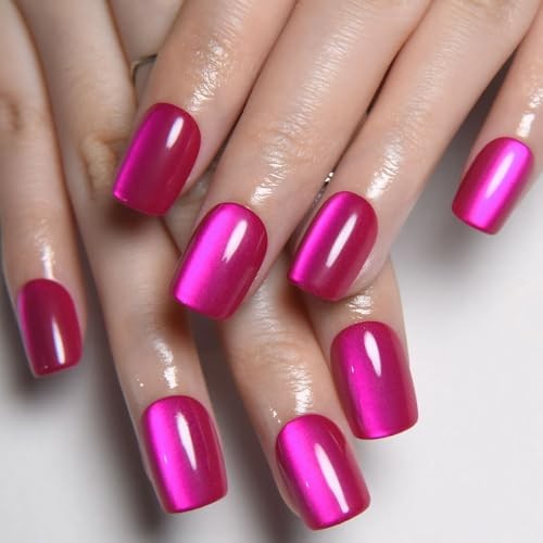 30Pcs Hot Pink Cat Eye Short Square – 30 Ounce – Pack of 1