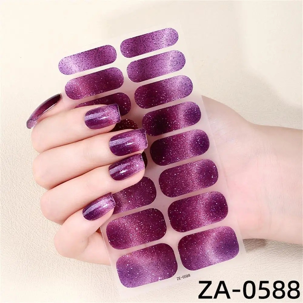 Full Size Nail Wraps Stickers Polish Look Art Self Stick Strips USA