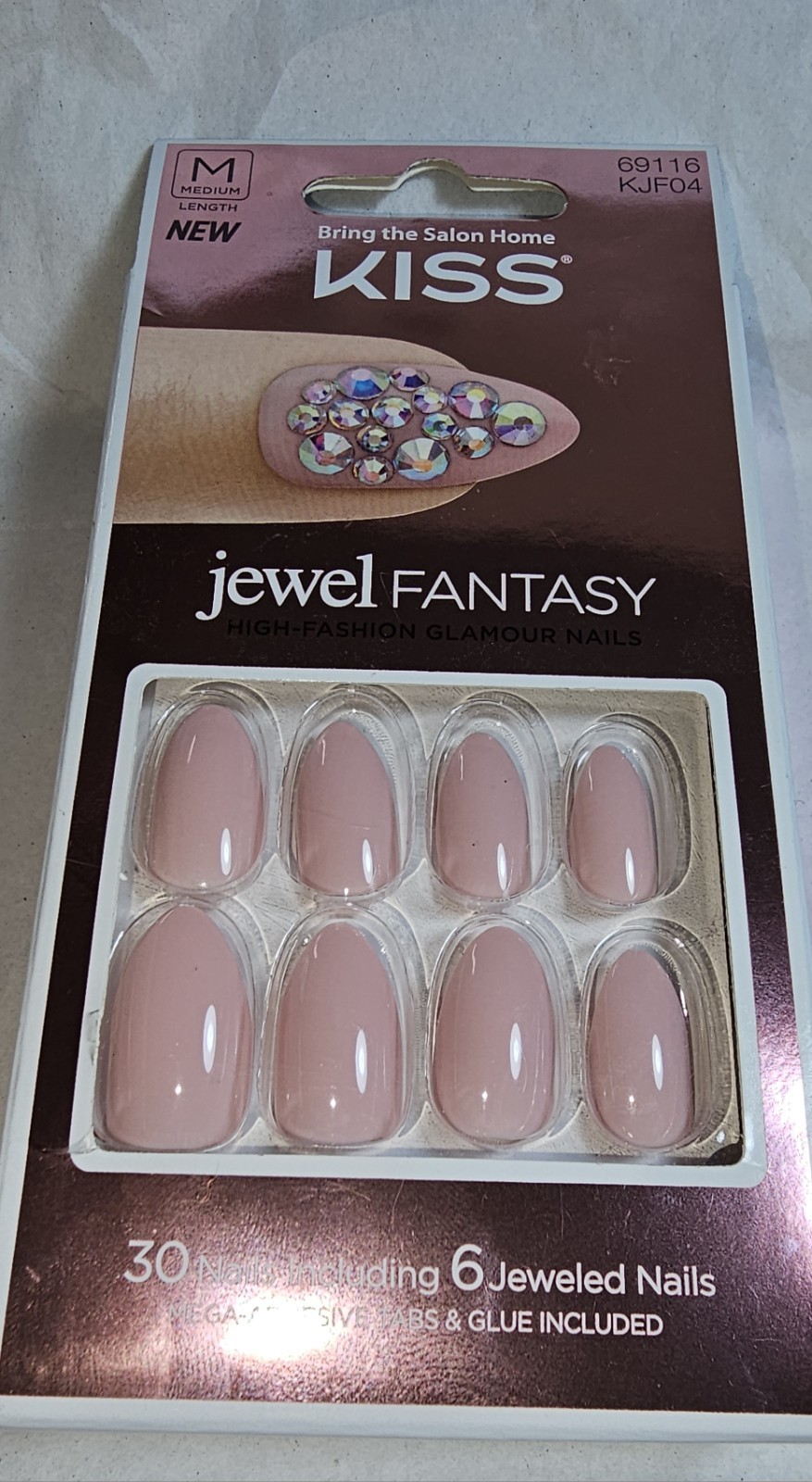 Kiss Jewel Fantasy High Glamour Fashion Nails -6 Jeweled Nails #69116 KJF04