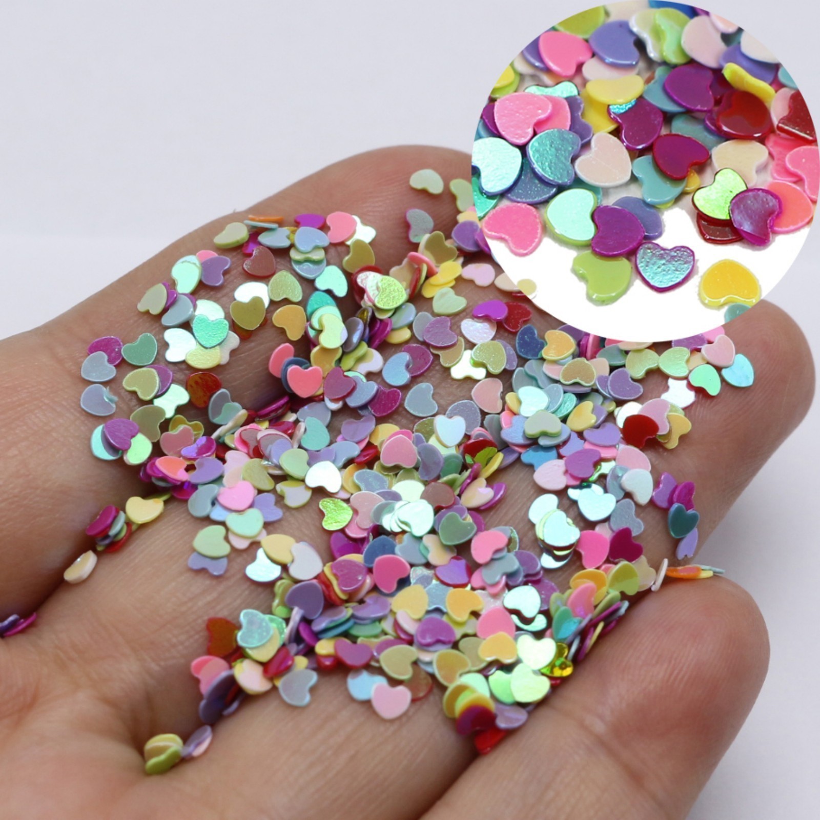 50 Gram Mixed Color Heart Sequins Sequins Loose Tiny 3mm Nail Art Tips Crafts