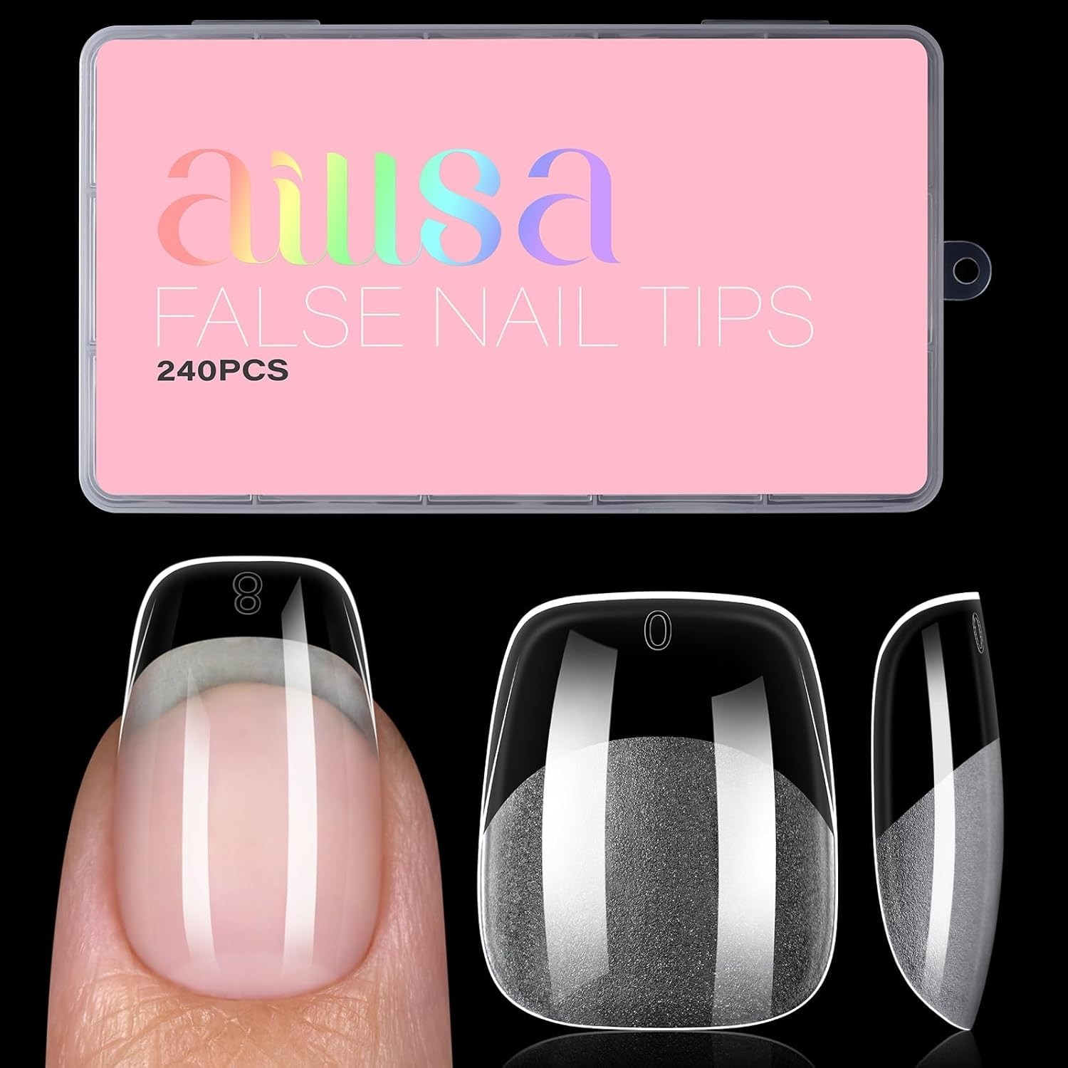 240 Pcs Short Square Half Matte Acrylic Nail Tips – DIY Nail Extensions