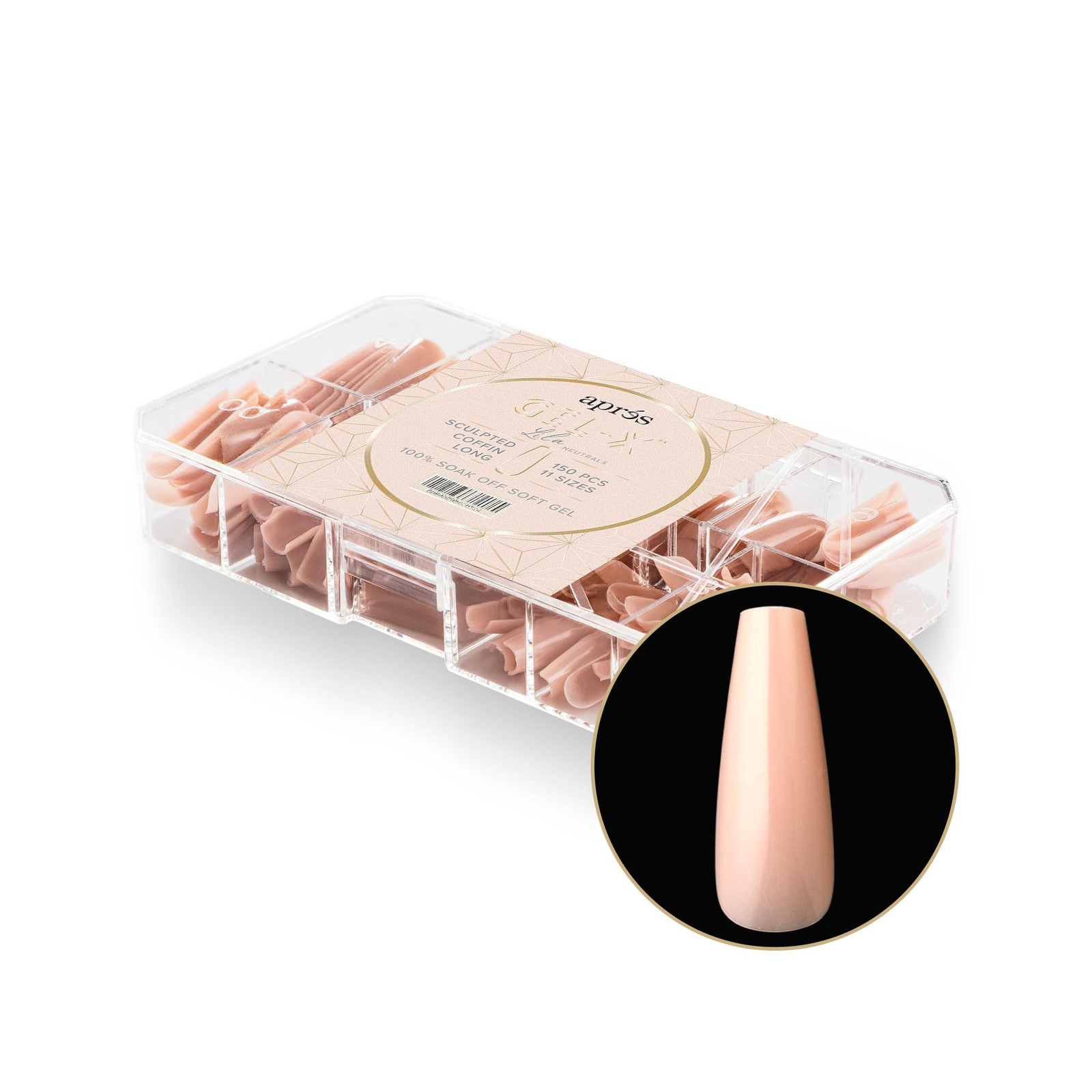 Apres Neutrals Gel-X Lila Box Of Nail Tips, 11 Sizes 00-9, Soft Gel Nail Tip …
