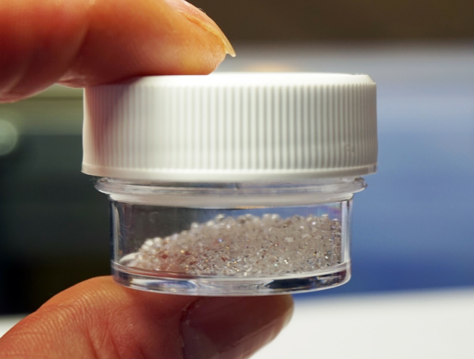 CLEAR GLASS PIXIECRYSTALS For BRIDAL NAIL ART CLEAR PREMIUM CRYSTALS IN JAR