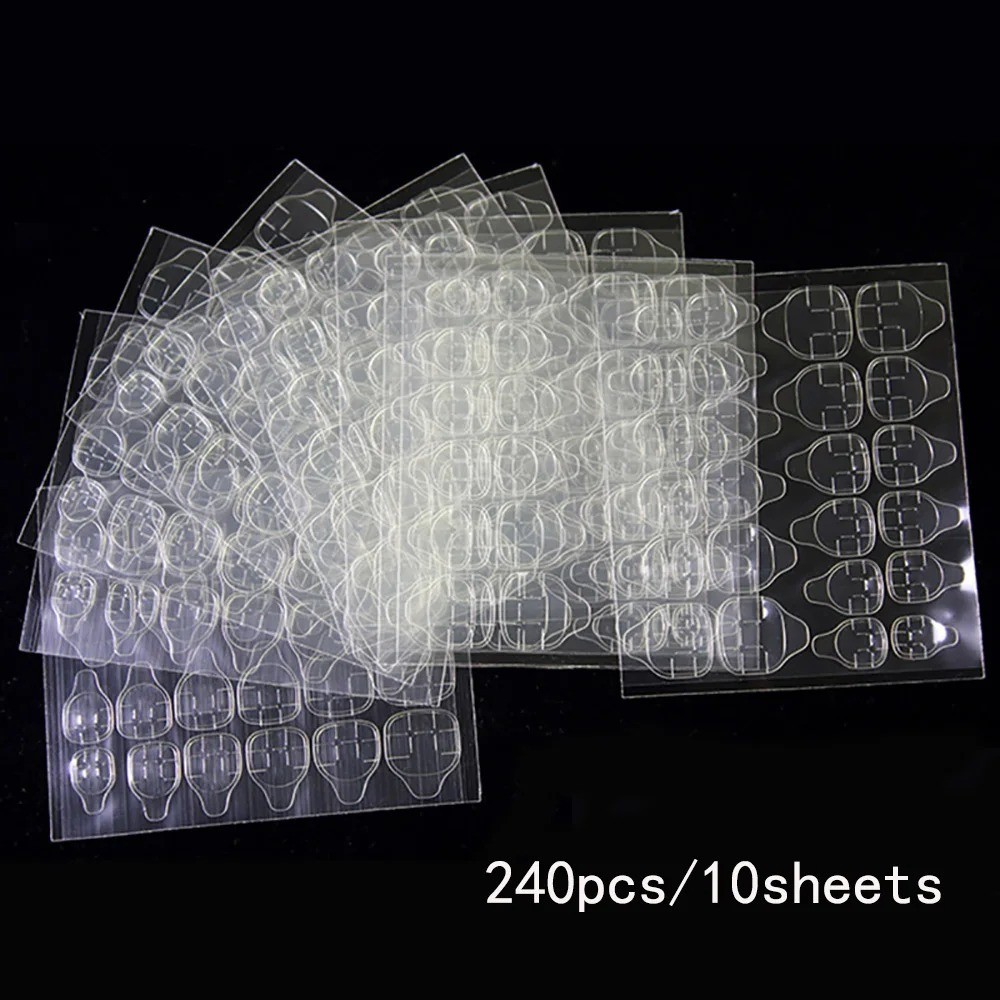 Double-Sided Nail Glue Tape Sticker Adhesive Tabs for Press on Nails 5-25 Sheet