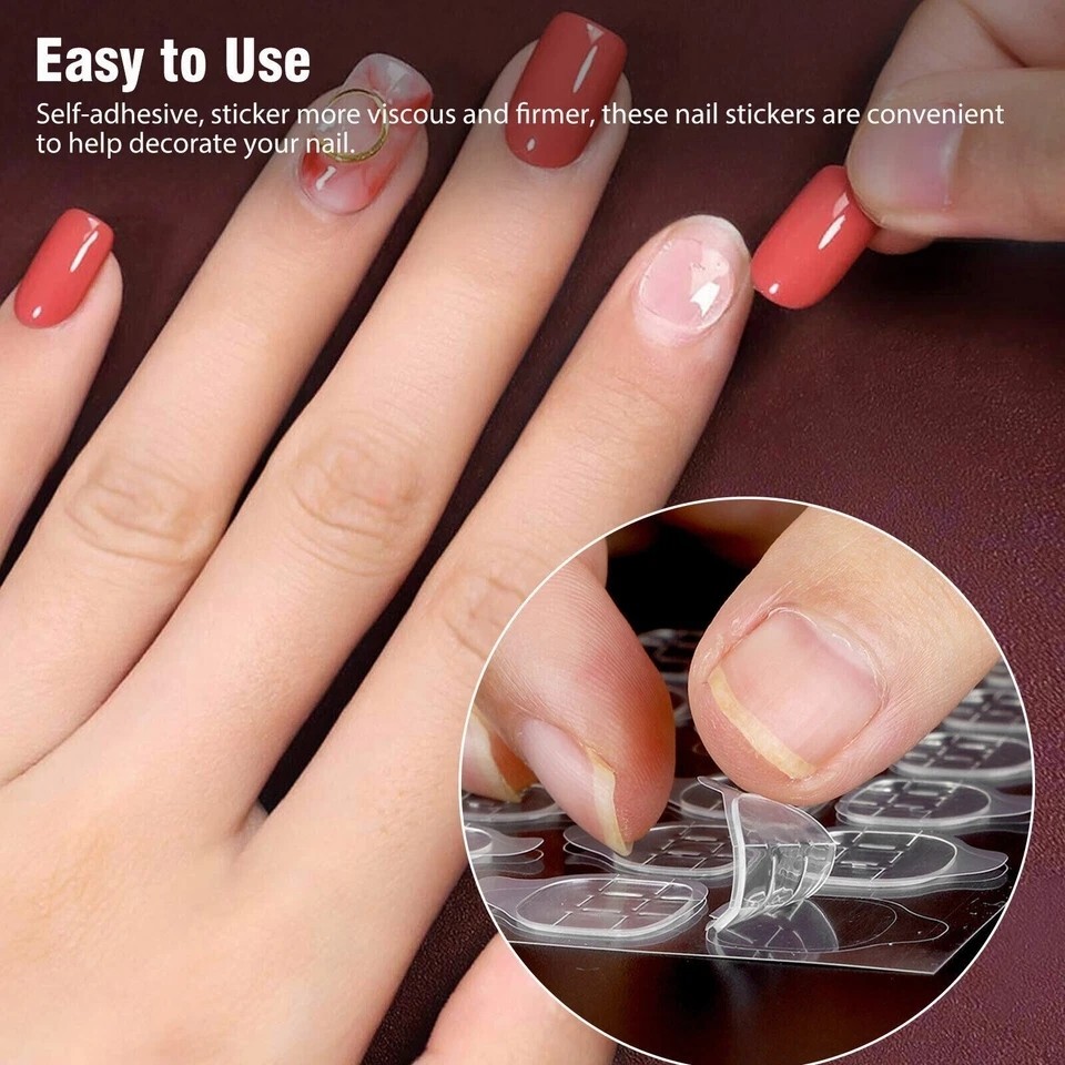 Double-Sided Nail Glue Tape Sticker Adhesive Nail Tabs for Press on Nails New