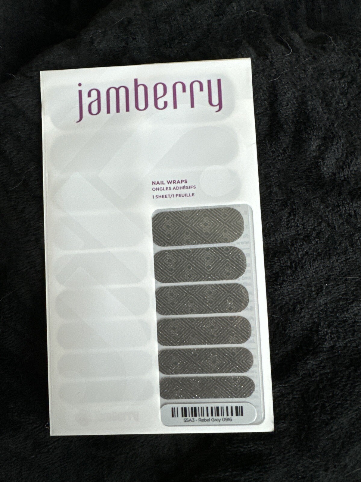Jamberry Nail Wraps Rebel Grey Full Sheet (gray Sparkle Graphic/glitter)