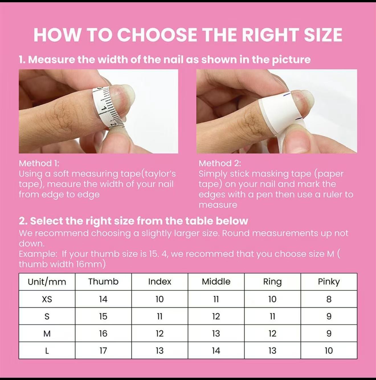 Handmade High Quality Press-On Nails Short Squoval SizeM Reusable Fake Nail